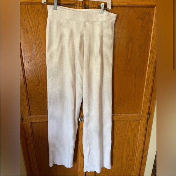 Spiritual Gangster Cozy Chenille Pant Wide Leg Cream White SMALL Ribbed - Picture 3 of 10